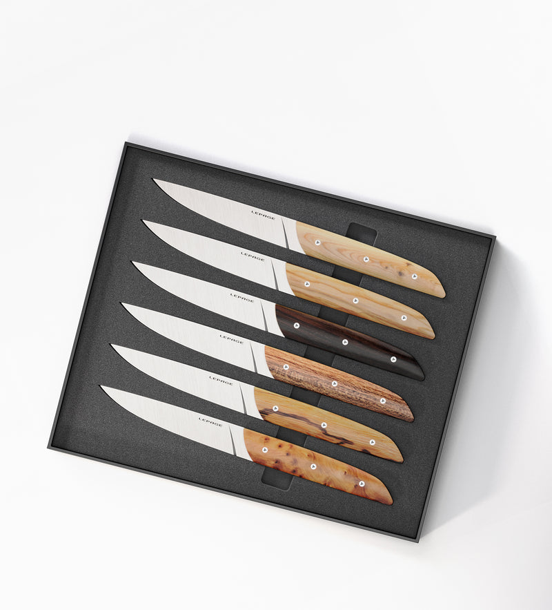Coffret de 6 couteaux panachés bois